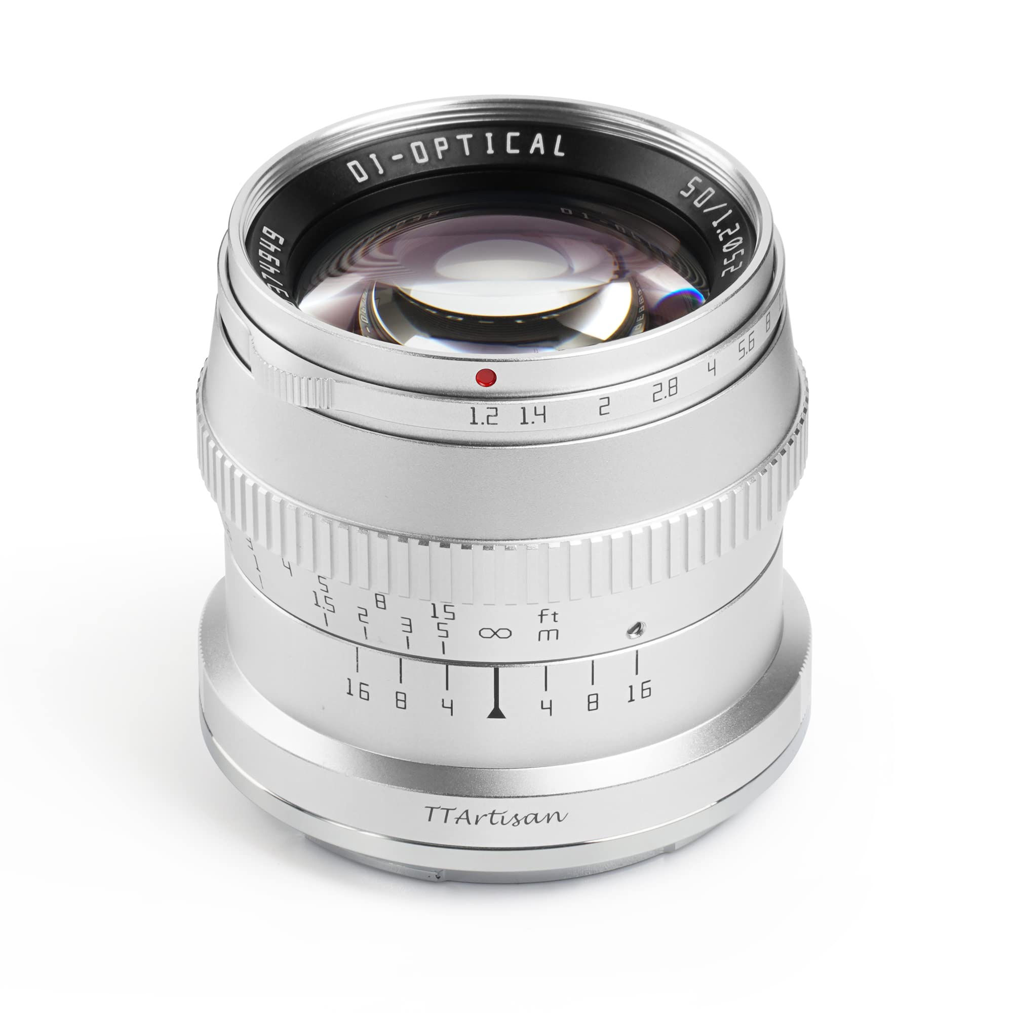 Ttartisan 50Mm F1.2 Aps C Manual Focus Sliver Lens For Sony E Mount Camera Like A5000 A5100 A6000 A6100 A6300 A6400 A6500 A6600 Nex 3 Nex 3N Nex 3R Nex 5T Nex 5R Nex 5 Nex 5N Nex 7 Nex 5C
